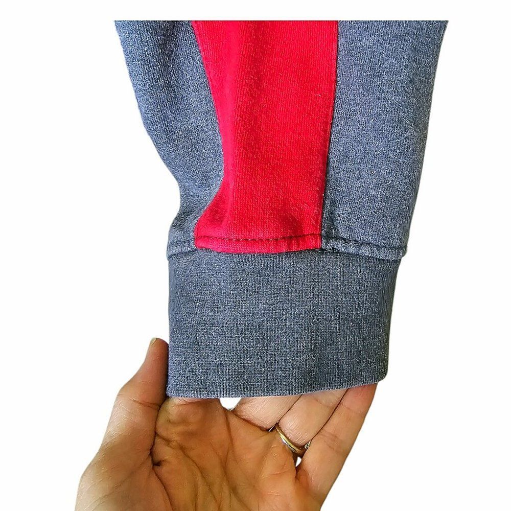 Vintage Men's U.S. Polo Assn. Gray Hoodie Sweatshirt Color Block Sleeve Size 2XL - Picture 4 of 5
